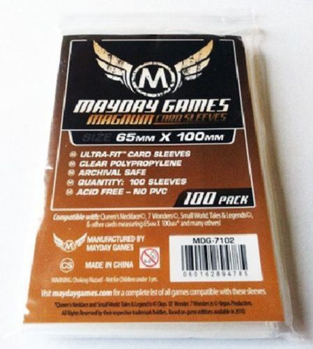100 Mayday Games Standard Large Sized Card Sleeves #1: 65 MM X 100 MM Sleeves for 7 Wonders and more (MDG7102)